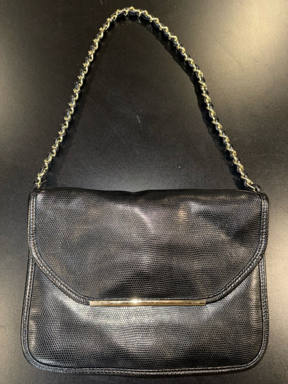 Ivanka Trump Black Leather shoulder Bag with Chain Strap- Excellent condition